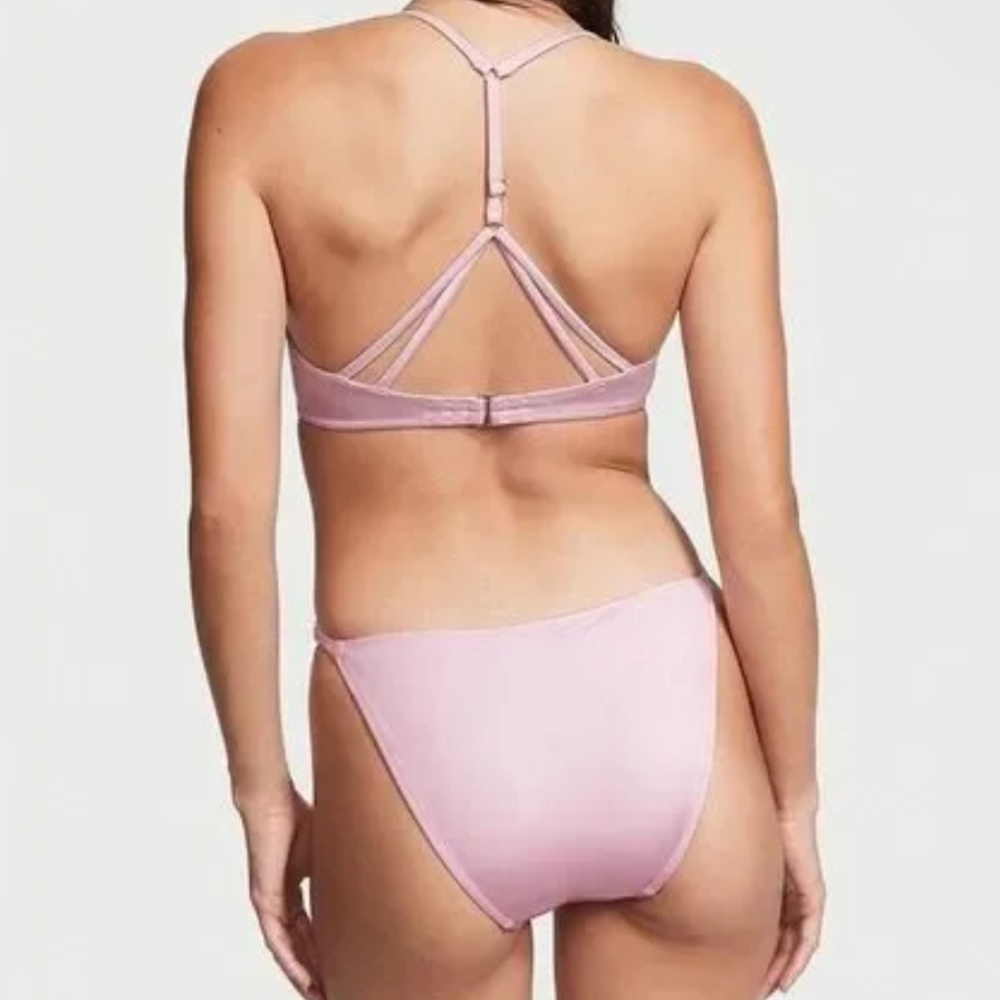 Victorias Secret Swim Light Pink Brazilian Chain Bikini NWT - Picture 2 of 5